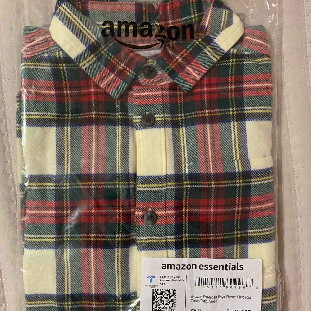 Boys Size S Button Down Plaid Shirt